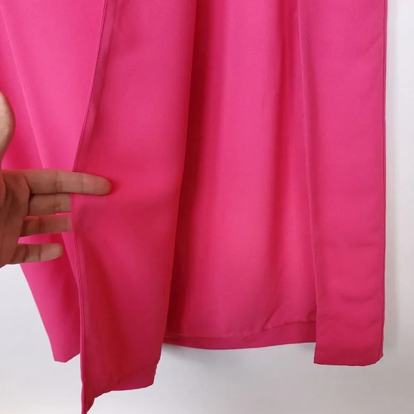 H&M Conscious Collection Women’s Maxi Skirt US 4 Hot Pink with Thigh High Slit - Picture 9 of 15